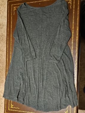 Women's Dark Gray Long Sleeve Swing Dress